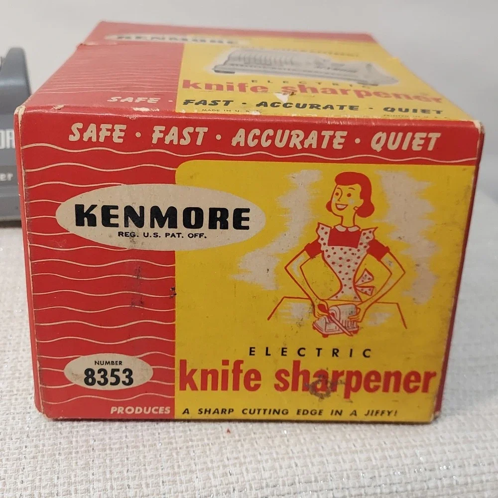 Vtg Kenmore Electric Knife Sharpener Model 8353 w/original Box, Pamplet, Booklet